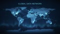 Global Data Network Connecting Continents with Digital Links Royalty Free Stock Photo